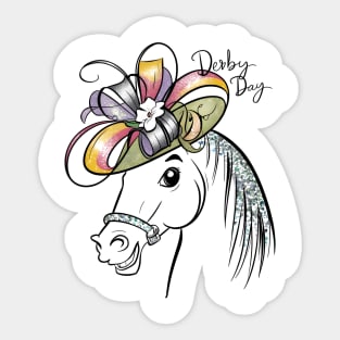 Funny horse wearing a hat Sticker